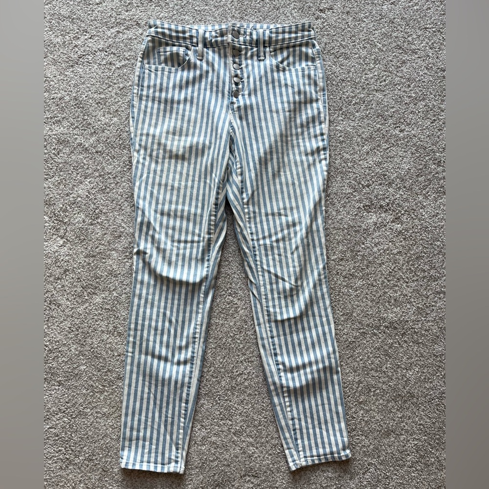 Universal Thread Blue and White Striped Pants, Size 8/29